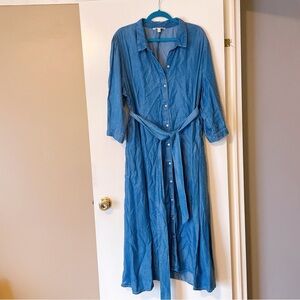 Terra & Sky Denim Maxi Length Dress Size 2X